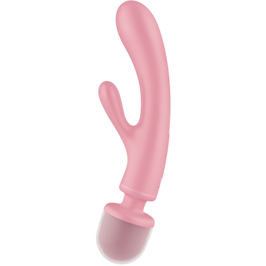 SATISFYER - VIBRATORE MASSAGGIATORE CONIGLIO TRIPLO AMANTE ROSA