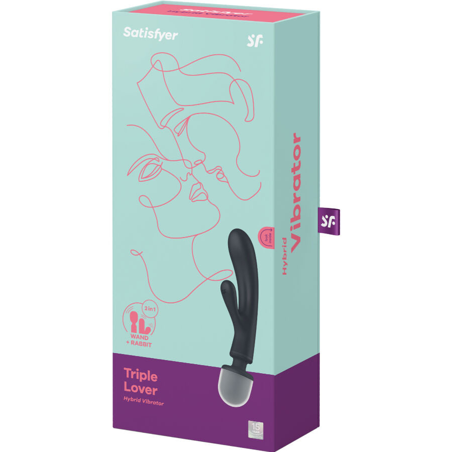 SATISFYER - VIBRATORE MASSAGGIATORE CONIGLIO TRIPLO AMANTE ROSA