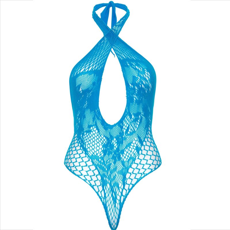 LEG AVENUE - REGGISENO TEDDY CON PIZZO BLU