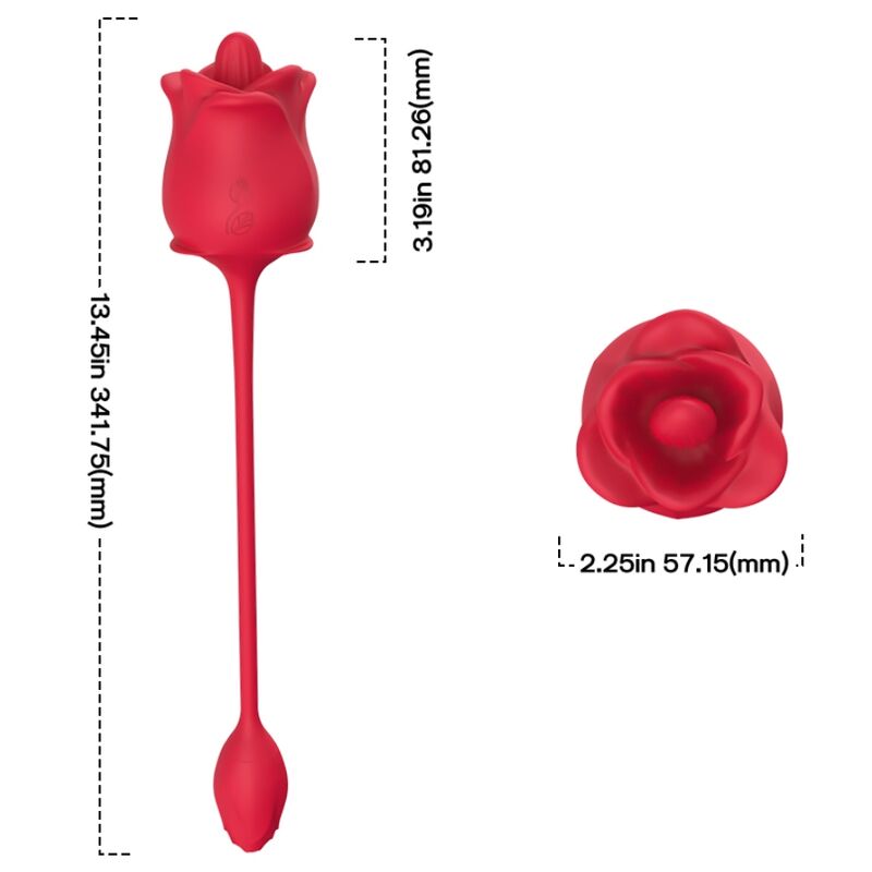 ARMONY - ROSA STIMOLATORE SUCCHIATORE & VIBRATORE 2 IN 1 CON 10 MODALITÀ CON CODA ROSSA