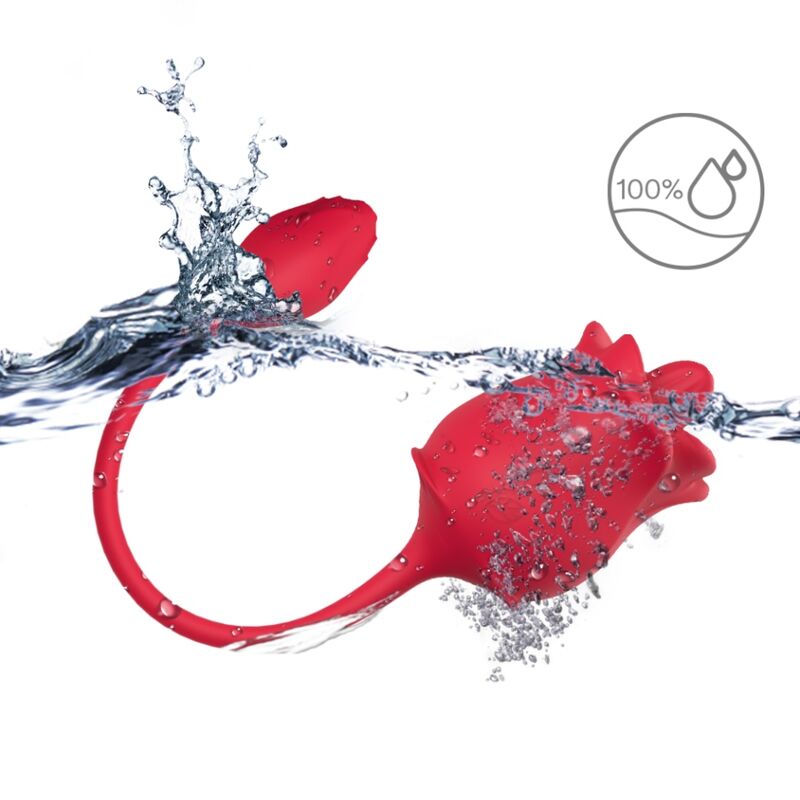 ARMONY - ROSA STIMOLATORE SUCCHIATORE & VIBRATORE 2 IN 1 CON 10 MODALITÀ CON CODA ROSSA