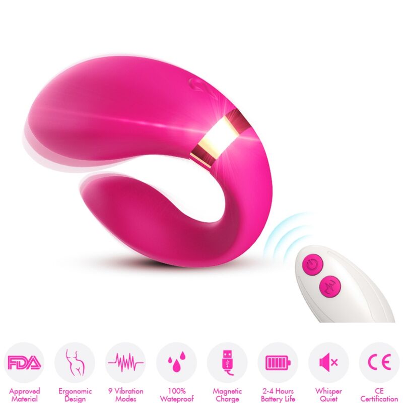 ARMONY - VIBRATORE A MEZZALUNA PER COPPIE CON TELECOMANDO FUCSIA