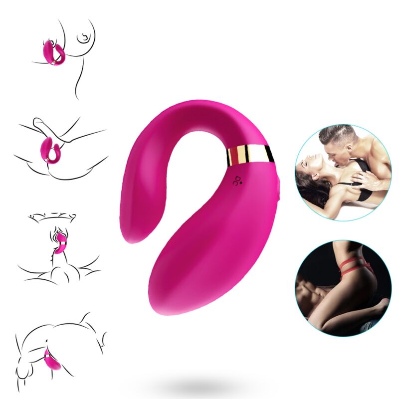 ARMONY - VIBRATORE A MEZZALUNA PER COPPIE CON TELECOMANDO FUCSIA