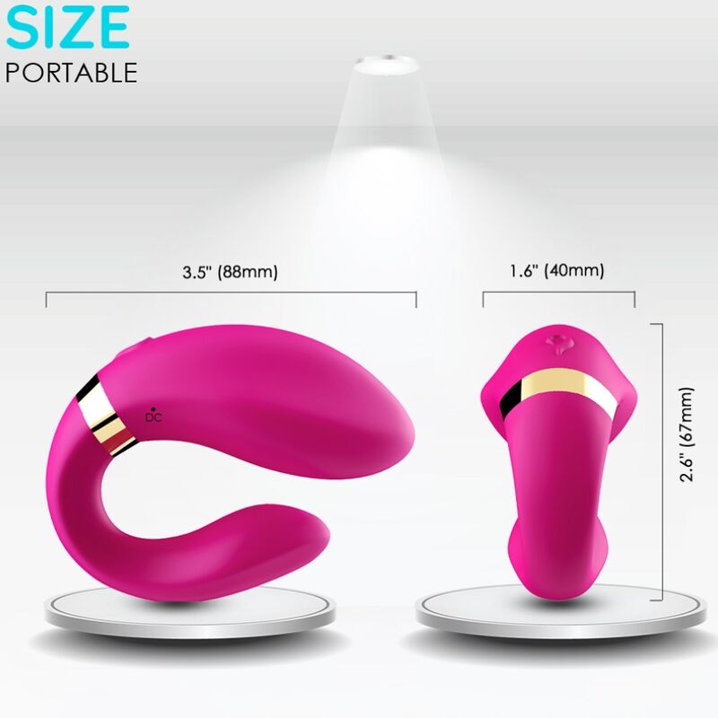 ARMONY - VIBRATORE A MEZZALUNA PER COPPIE CON TELECOMANDO FUCSIA