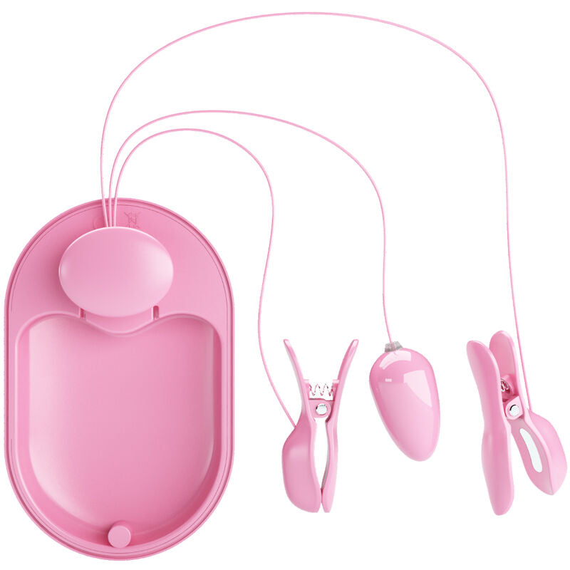 PRETTY LOVE - PINZETTE PER ELETTROSTIMOLAZIONE ROSA CON SCATOLA A SORPRESA