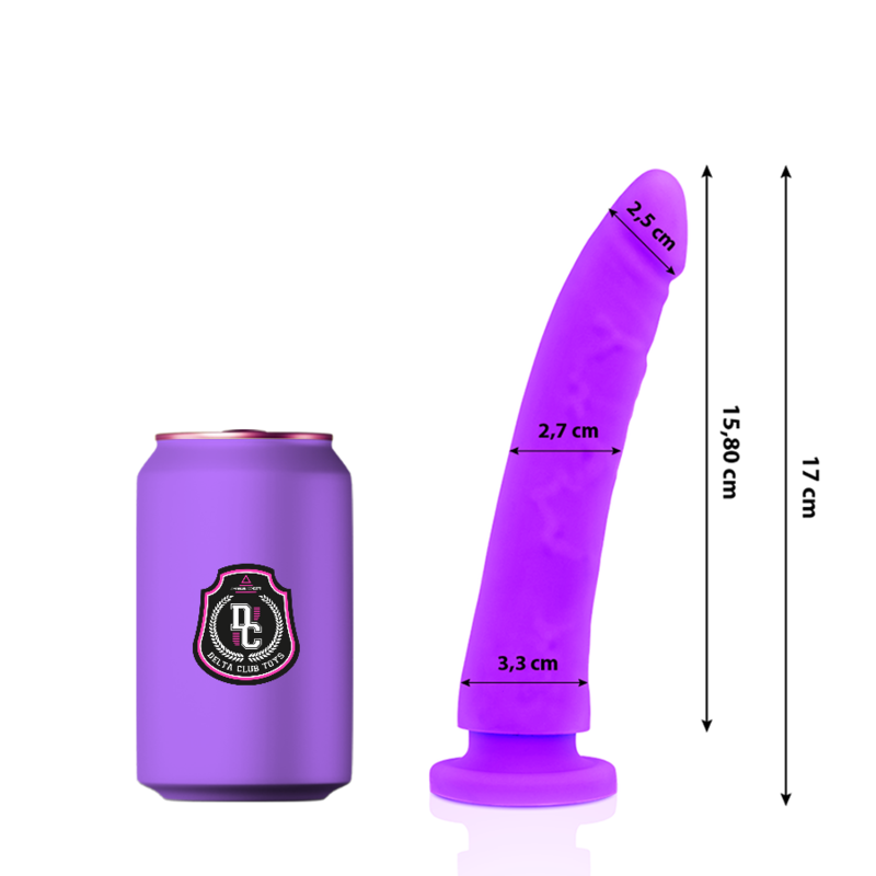 DELTA CLUB - JUGUETES DILDO LILA SILICONA MÉDICA 17 CM -O- 3 CM