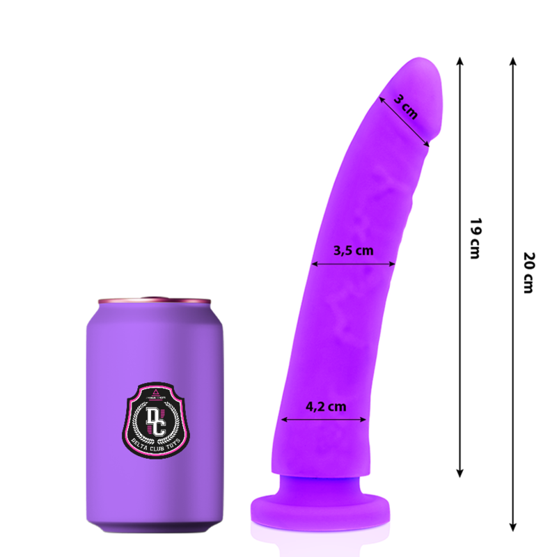 DELTA CLUB - JUGUETES DILDO LILA SILICONA MÉDICA 20 CM -O- 4 CM