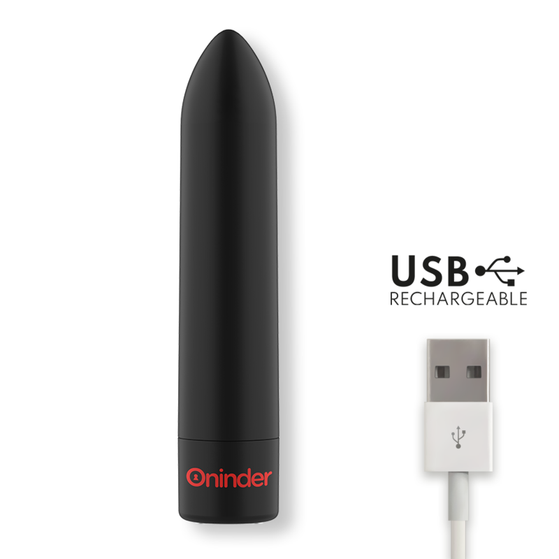 ONINDER - VIBRATORE BERLIN BULLET NERO 9 MODALITÀ 8,5 X 2 CM - APP GRATUITA