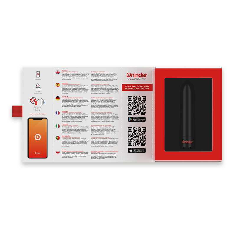 ONINDER - VIBRATORE BERLIN BULLET NERO 9 MODALITÀ 8,5 X 2 CM - APP GRATUITA