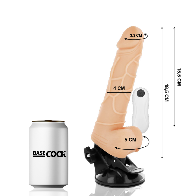 BASECOCK - VIBRATORE REALISTICO TELECOMANDO CARNE 18,5 CM -O- 4CM
