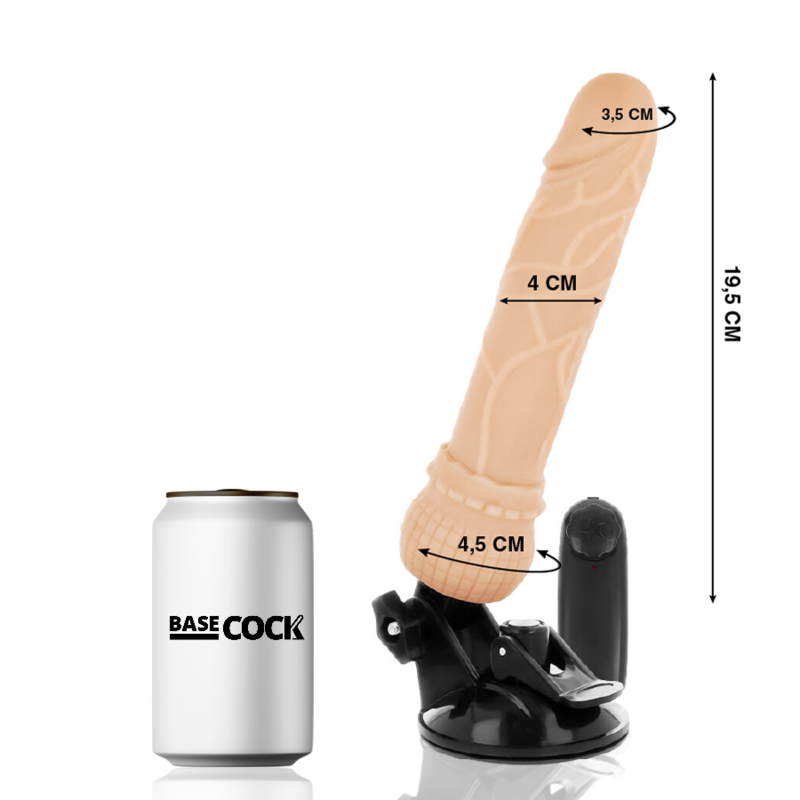 BASECOCK - VIBRATORE REALISTICO TELECOMANDO CARNE 19,5 CM -O- 4 CM