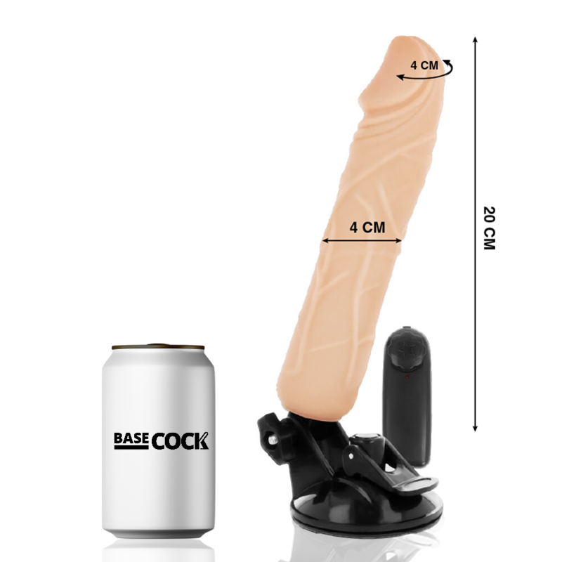 BASECOCK - VIBRATORE REALISTICO TELECOMANDO CARNE 20 CM -O- 4 CM