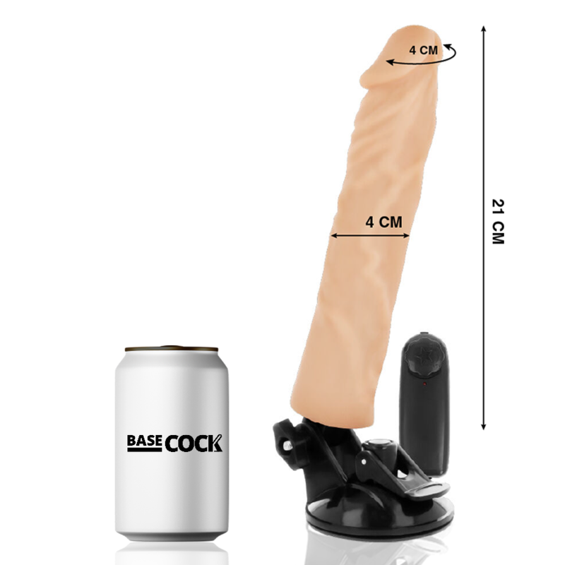 BASECOCK - VIBRATORE REALISTICO TELECOMANDO CARNE 21 CM -O- 4 CM