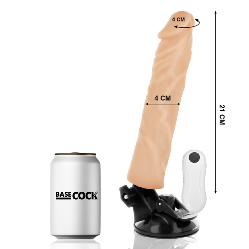 BASECOCK - VIBRATORE REALISTICO TELECOMANDO CARNE 21 CM -O- 4 CM