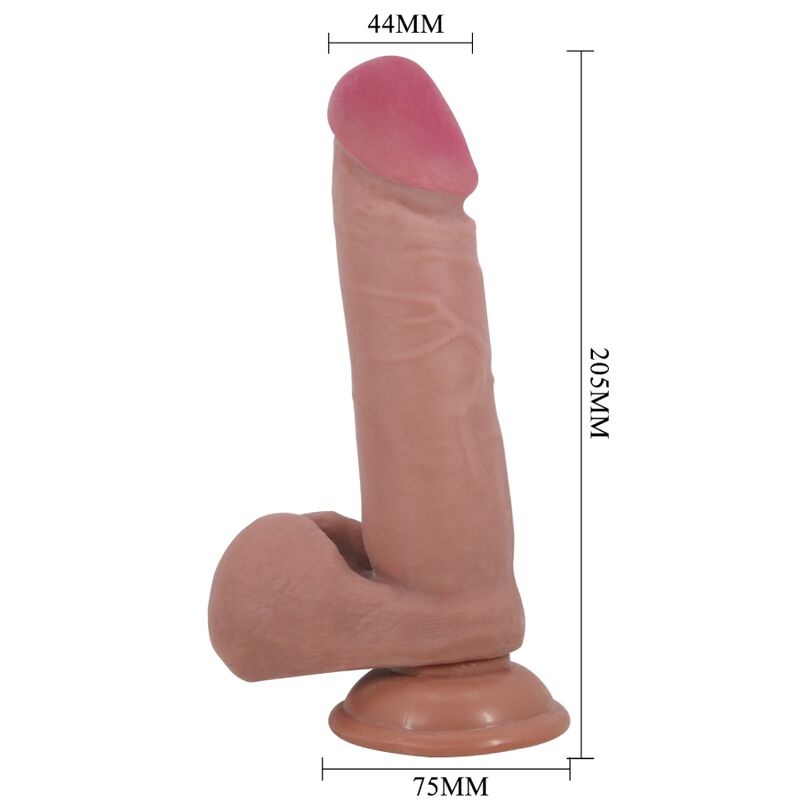 PRETTY LOVE - SERIE SLIDING SKIN DILDO REALISTICO CON VENTOSA SLIDING SKIN MARRONE 20,5 CM