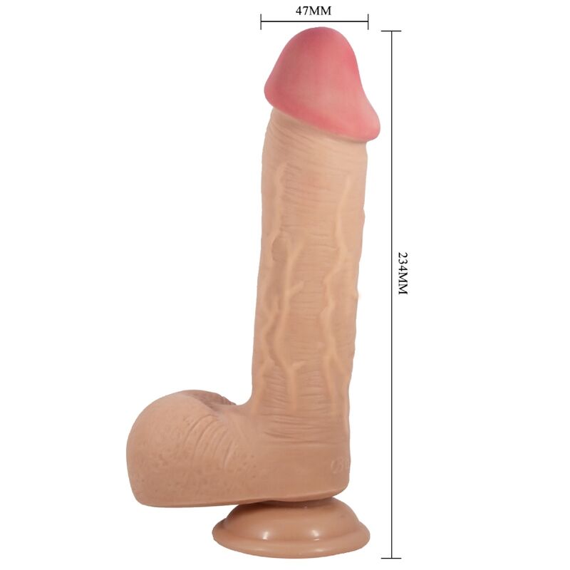 PRETTY LOVE - SERIE PIEL DESLIZANTE DILDO REALISTA CON VENTOSA PIEL DESLIZANTE COLOR CARNE 23,4 CM
