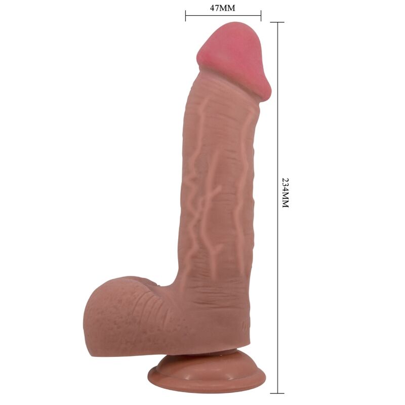 PRETTY LOVE - DILDO REALISTA SERIE PIEL DESLIZANTE CON VENTOSA PIEL DESLIZANTE MARRÓN 23,4 CM