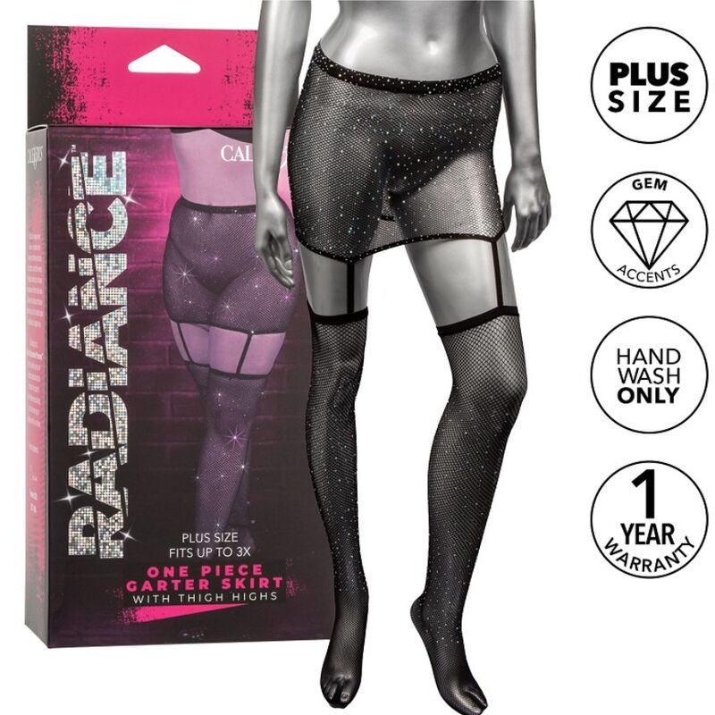 CALEXOTICS - FALDA CON LIGUERO RADIANCE MEDIAS AL MUSLO TALLA GRANDE