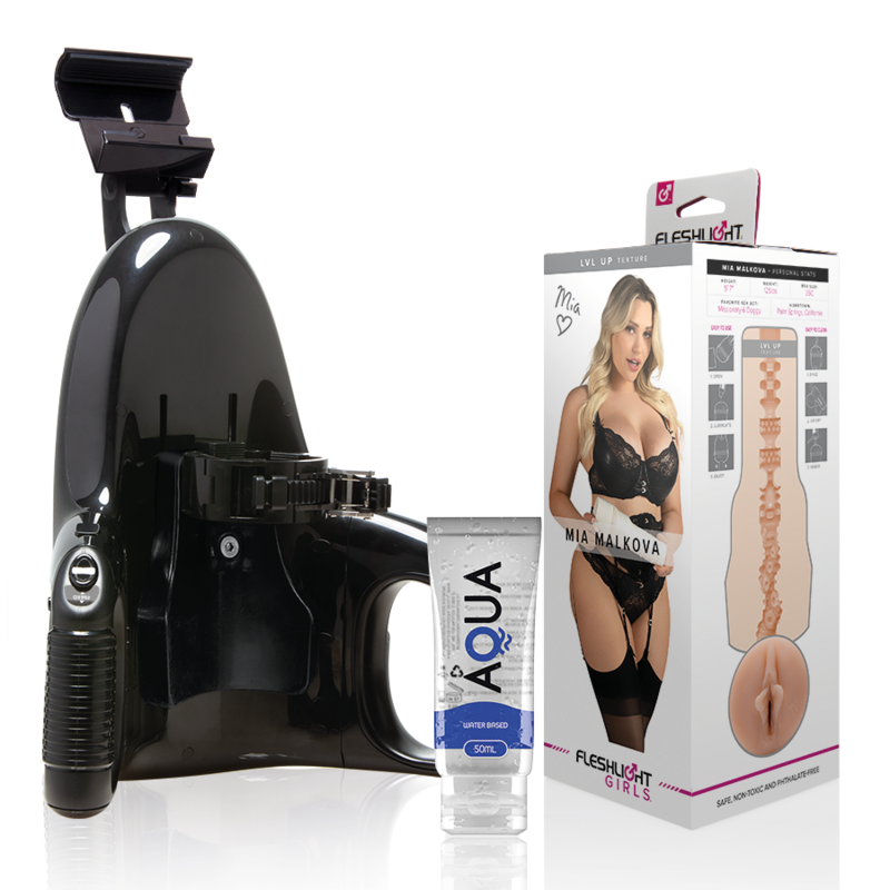 FLESHLIGHT - MIA MALKOVA VAGINA LVL UP + UNIVERSAL LAUNCH + LUBRIFICANTE DI QUALITÀ ACQUATICA 50 ML
