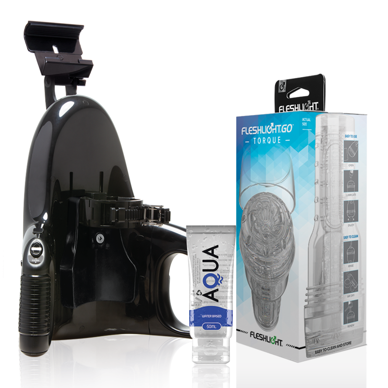 FLESHLIGHT - GO MASTURBADOR TORQUE ICE + UNIVERSAL LAUNCH + LUBRIFICANTE AQUA QUALITY 50 ML