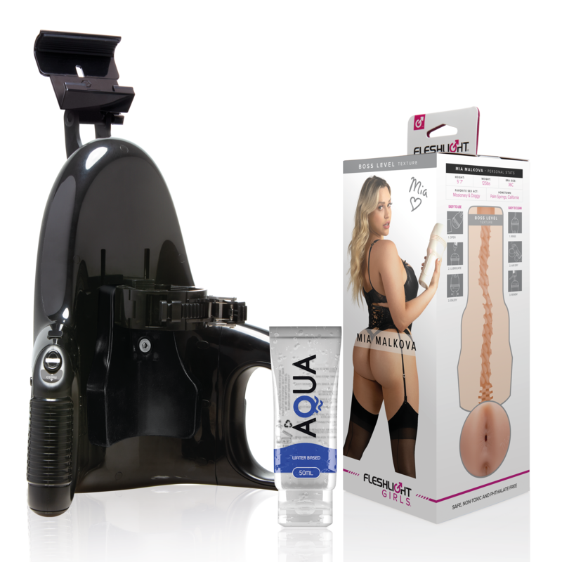FLESHLIGHT - MIA MALKOVA BOSS LEVEL + UNIVERSAL LAUNCH + LUBRIFICANTE AQUA QUALITY 50 ML