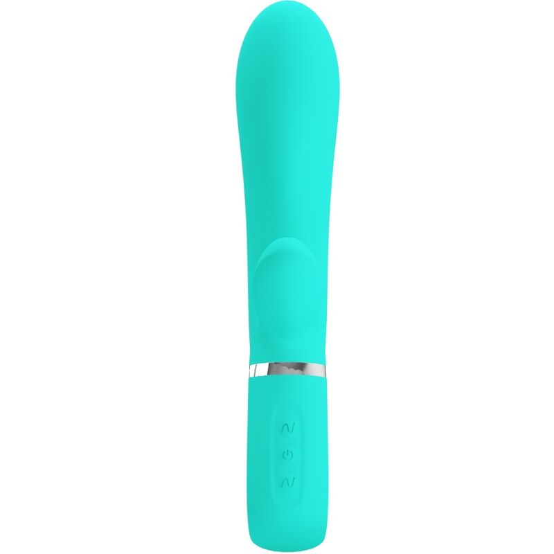 PRETTY LOVE - VIBRATORE MULTIFUNZIONE PUNTO G THOMAS VERDE ACQUA