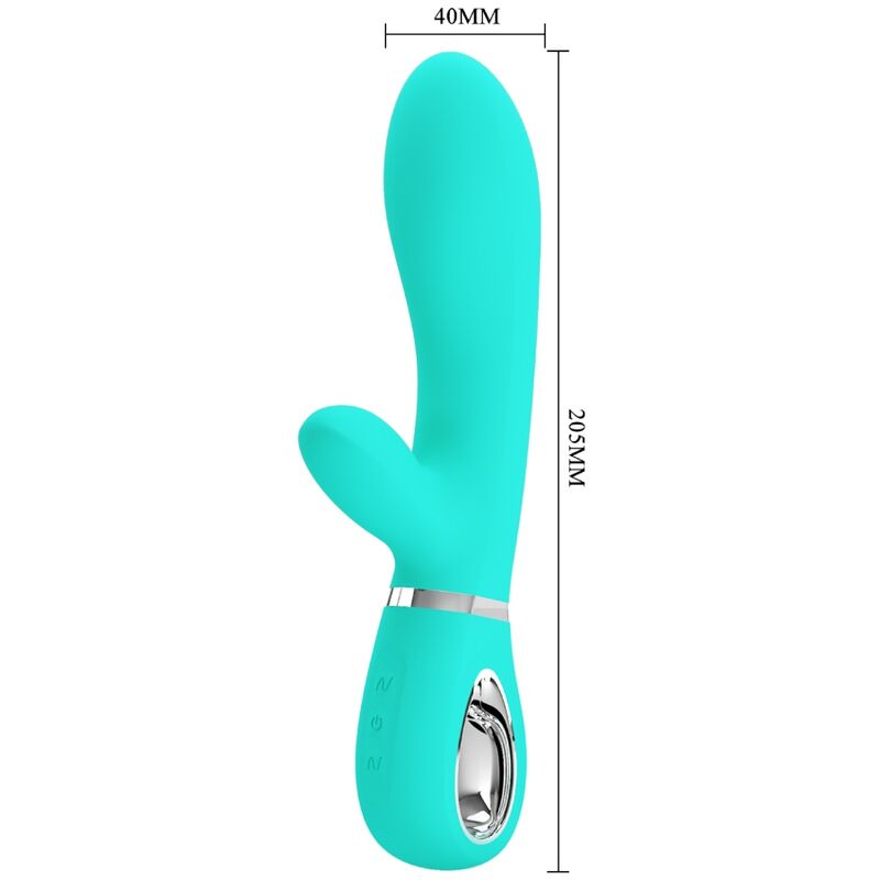 PRETTY LOVE - VIBRATORE MULTIFUNZIONE PUNTO G THOMAS VERDE ACQUA