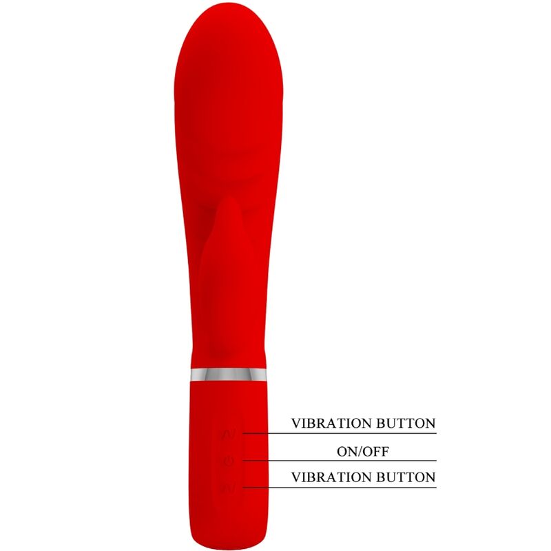 PRETTY LOVE - VIBRATORE MULTIFUNZIONE PUNTO G PRESCOTT ROSSO