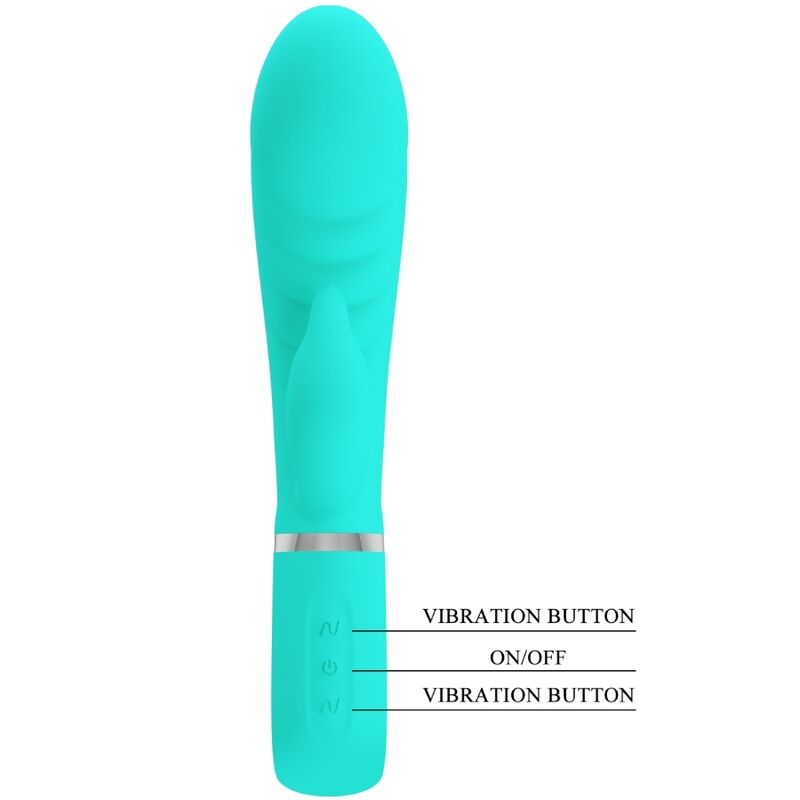 PRETTY LOVE - VIBRATORE MULTIFUNZIONE PUNTO G PRESCOTT VERDE ACQUA
