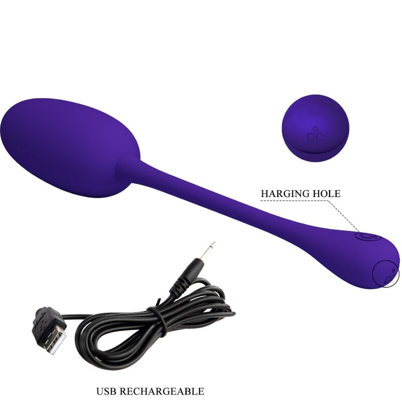 PRETTY LOVE - HUEVO VIBRADOR RECARGABLE KNUCKER MORADO