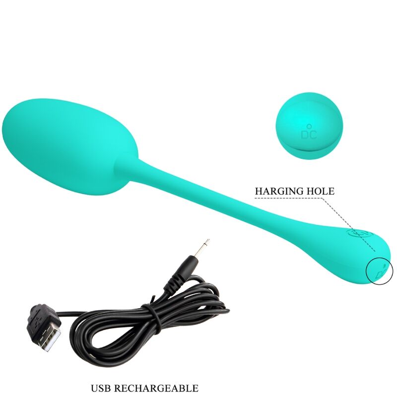 PRETTY LOVE - HUEVO VIBRADOR RECARGABLE KNUCKER WATER GREEN