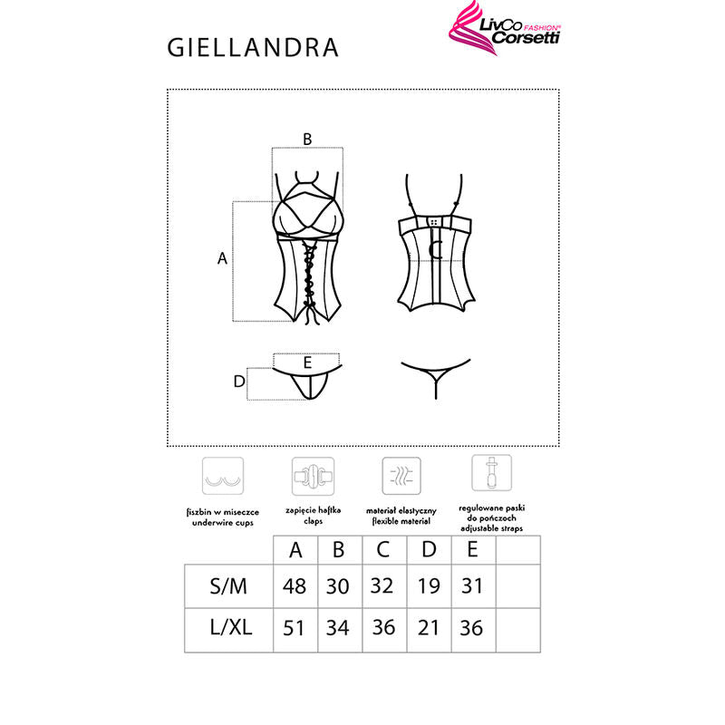 LIVCO CORSETTI FASHION - COLECCIÓN GIELLANDRA FOR THE SENSES CORSÉ + BRAGA NEGRA