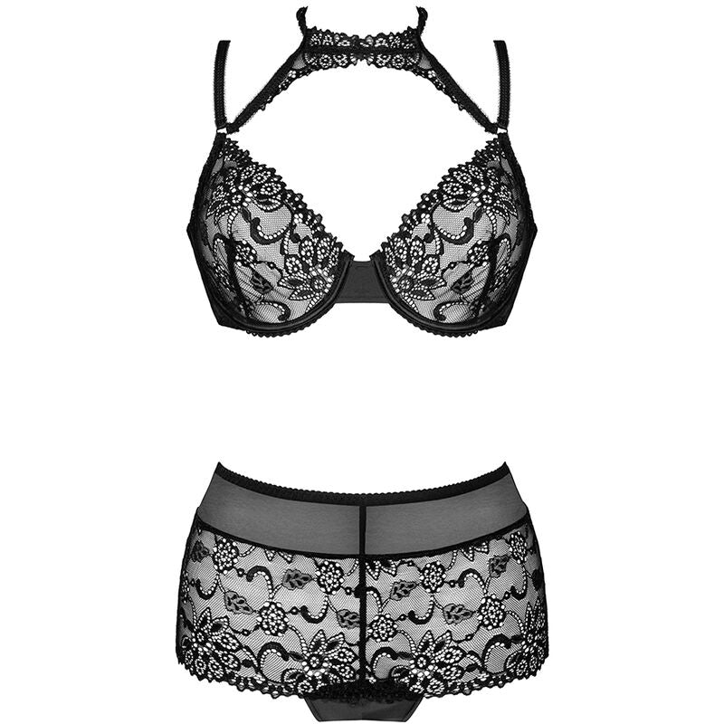 LIVCO CORSETTI FASHION - COLECCIÓN LINERA FOR THE SENSES SUJETADOR + BRAGA NEGRO
