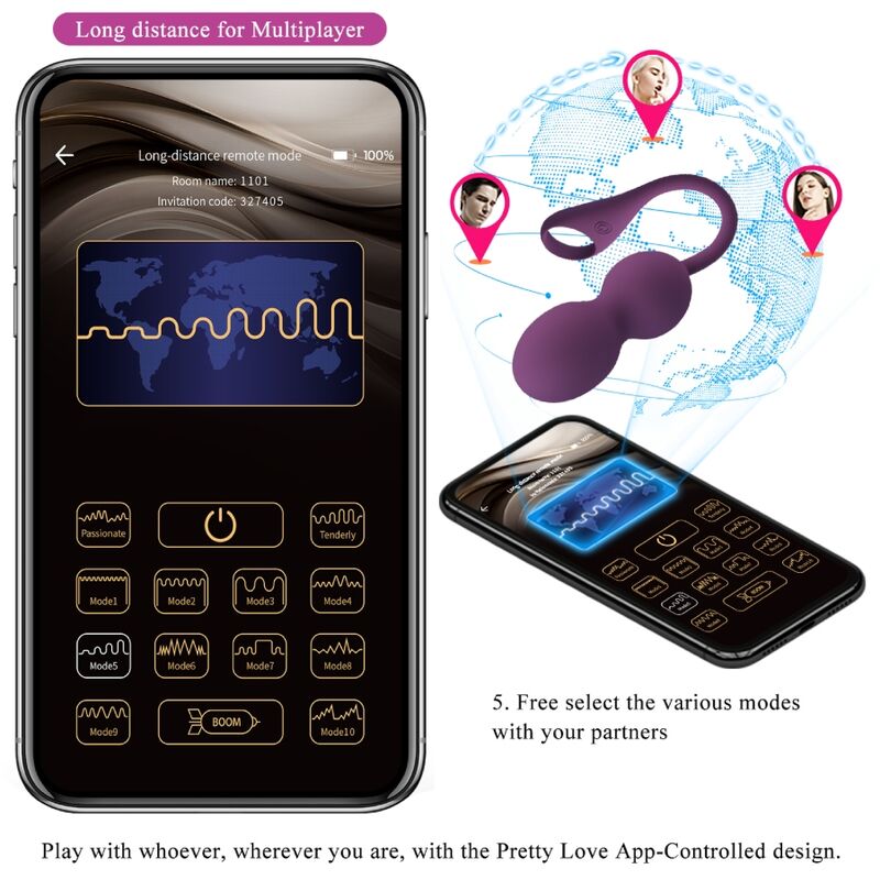 PRETTY LOVE - ELVIRA KEGEL BALLS APP TELECOMANDO VIOLA