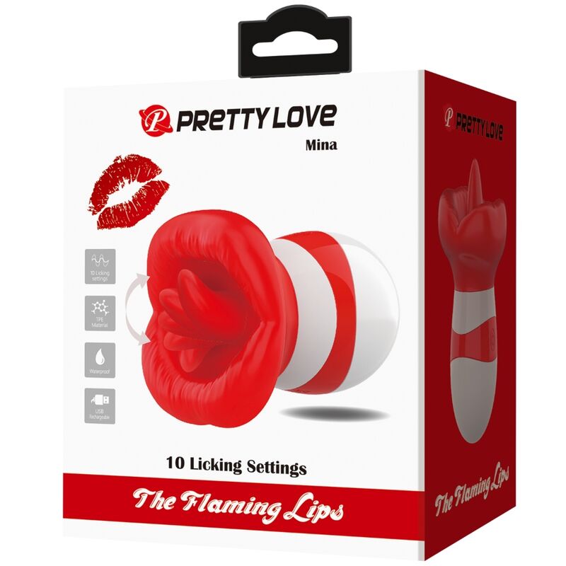 PRETTY LOVE - STIMOLATORE PER LA LINGUA MINA ROSSO CHIARO