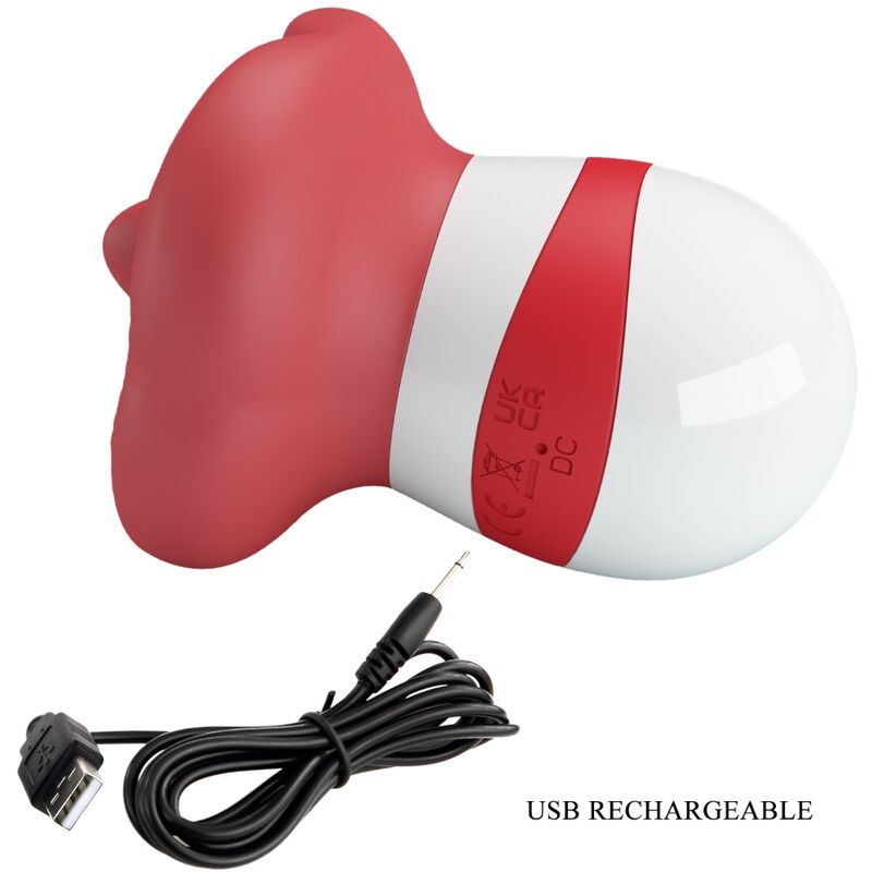 PRETTY LOVE - STIMOLATORE PER LA LINGUA MINA ROSSO CHIARO
