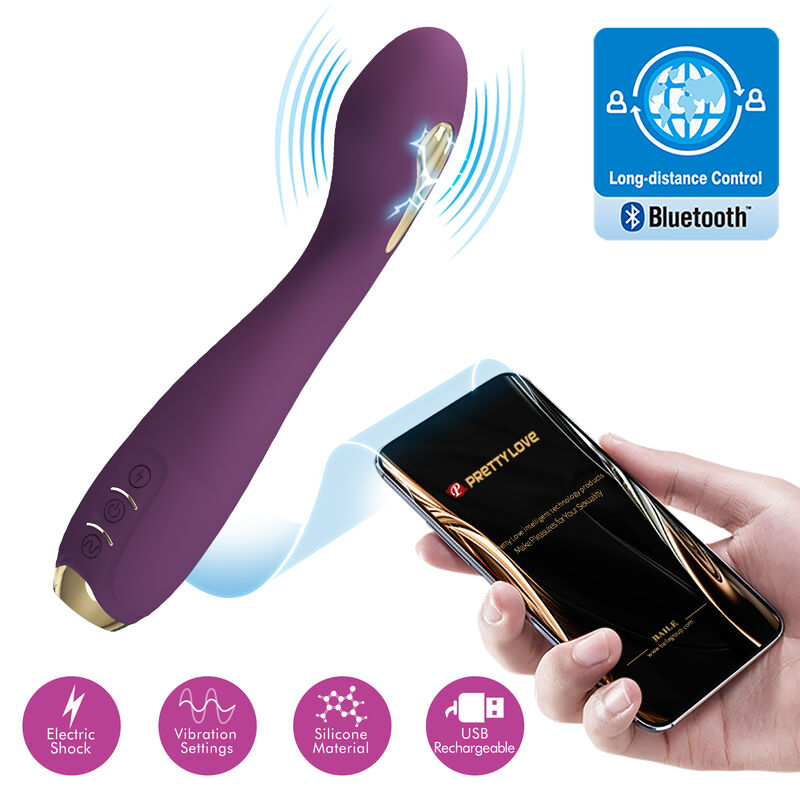 PRETTY LOVE - VIBRATORE ELETTROSHOCK HECTOR CON CONTROLLO APP VIOLA