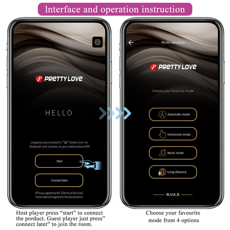 PRETTY LOVE - VIBRATORE ELETTROSHOCK HECTOR CON CONTROLLO APP VIOLA