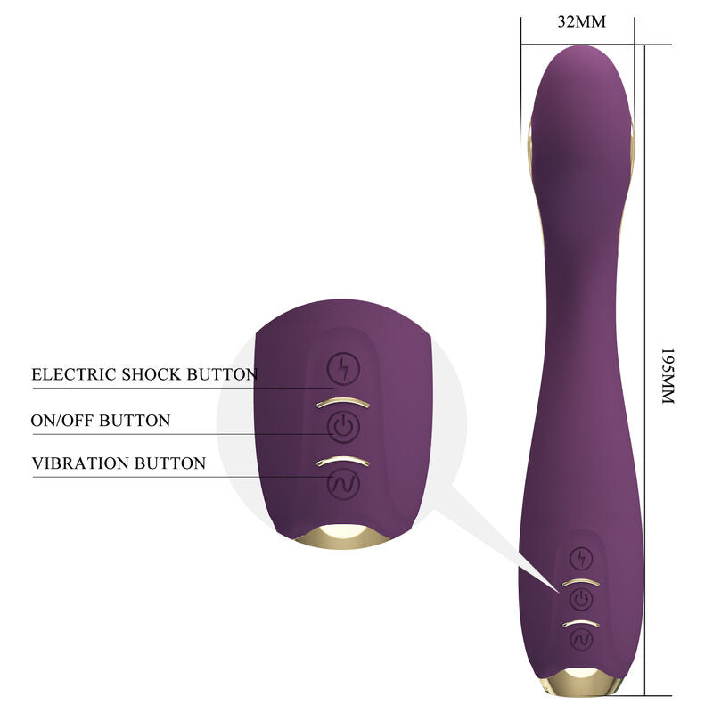 PRETTY LOVE - VIBRATORE ELETTROSHOCK HECTOR CON CONTROLLO APP VIOLA