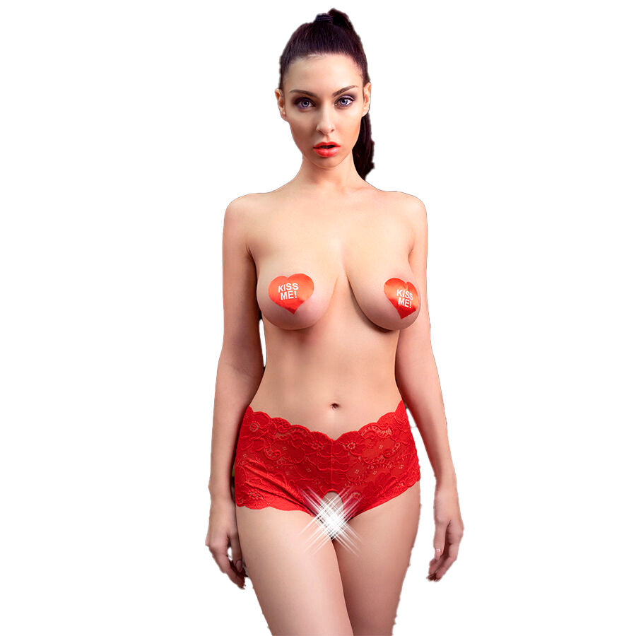 CHILIROSE - CR 4641 BRAGUITAS SIN ENTREPIERNA ROJAS L/XL