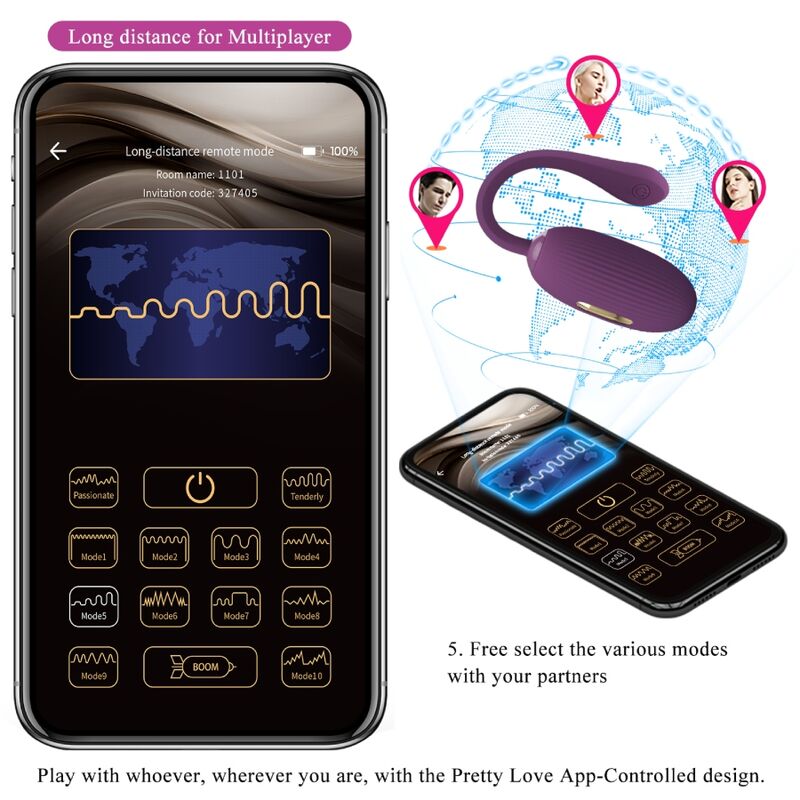 PRETTY LOVE - UOVO VIBRANTE RICARICABILE DOREEN PURPLE