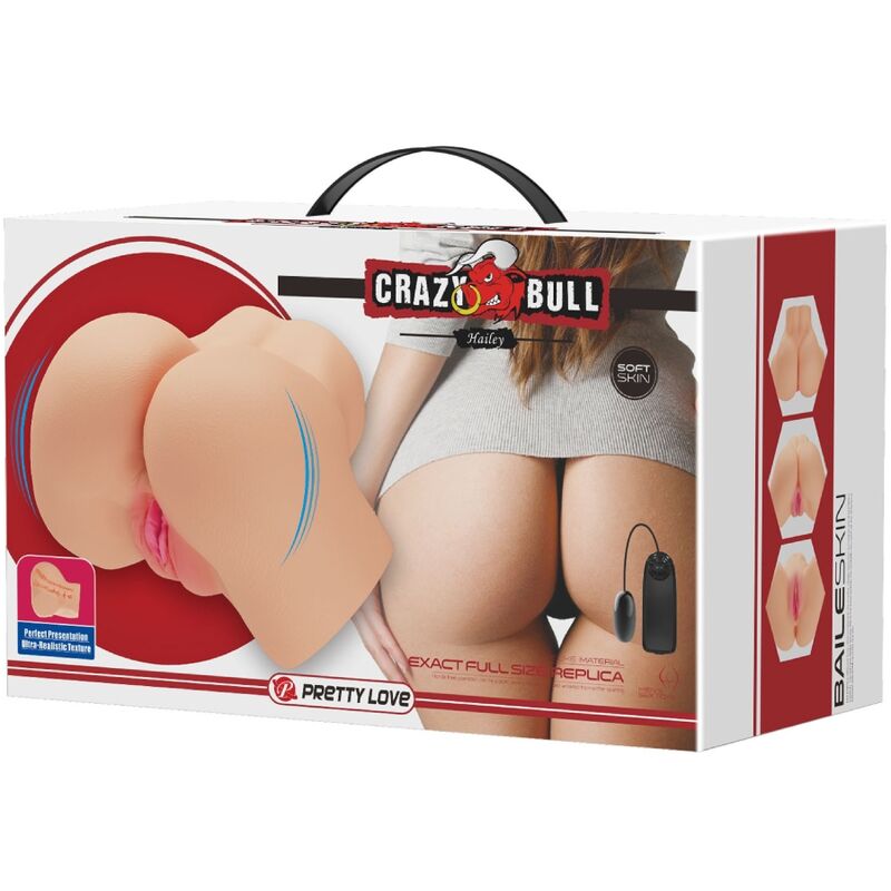 CRAZY BULL - VIBRATORE REALISTICO HAILEY CON VAGINA E ANO