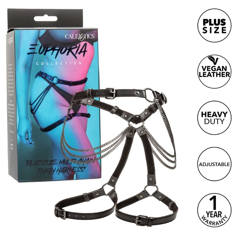 CALEXOTICS - ARNÉS DE MUSLO CON CADENA MÚLTIPLE EUPHORIA TALLA GRANDE
