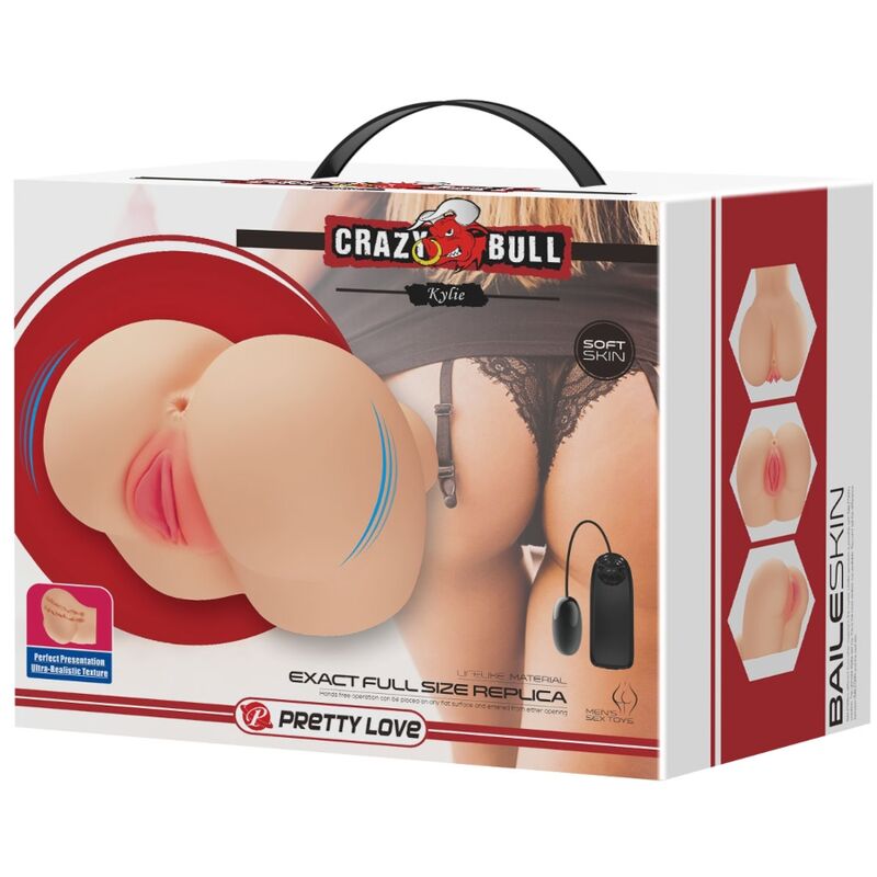 CRAZY BULL - VIBRATORE REALISTICO KYLIE CON VAGINA E ANO