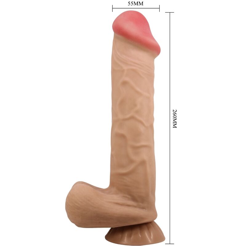 PRETTY LOVE - SERIE PIEL DESLIZANTE DILDO REALISTA CON VENTOSA PIEL DESLIZANTE COLOR CARNE 26 CM