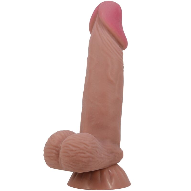 PRETTY LOVE - DILDO REALISTICO SERIE SLIDING SKIN CON VENTOSA IN PELLE MARRONE SCORREVOLE 19,4 CM