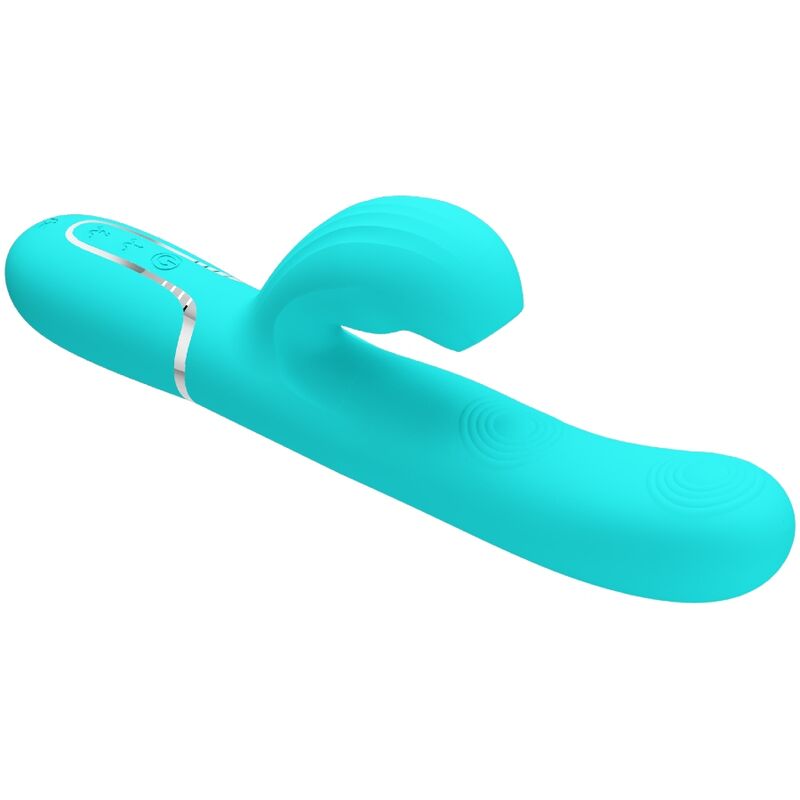 PRETTY LOVE - PERLITA VIBRATORE MULTIFUNZIONE 3 IN 1 PUNTO G VERDE ACQUA