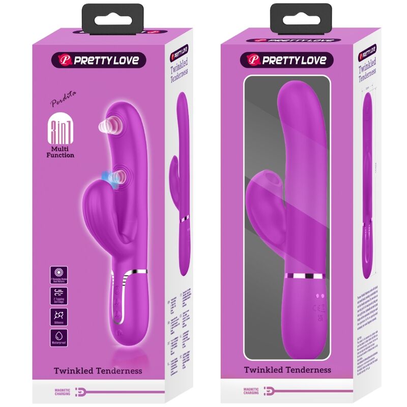 PRETTY LOVE - PERLITA VIBRATORE MULTIFUNZIONE 3 IN 1 PUNTO G VIOLA