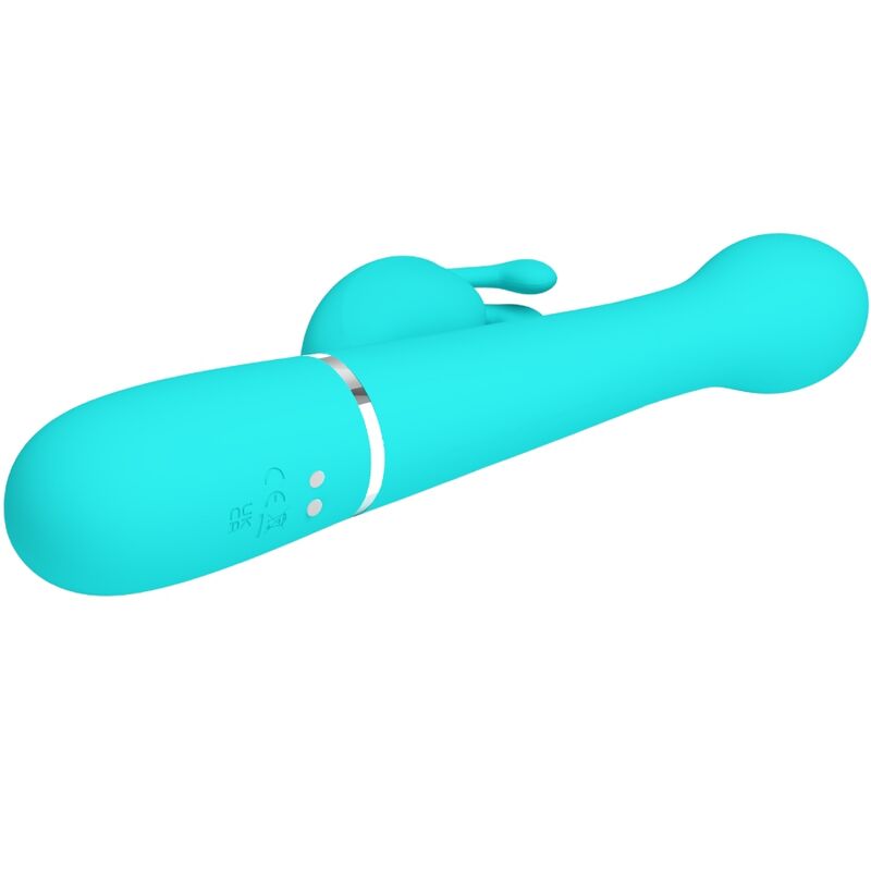 PRETTY LOVE - VIBRADOR DEJON RABBIT 3 EN 1 MULTIFUNCIÓN VERDE AGUA