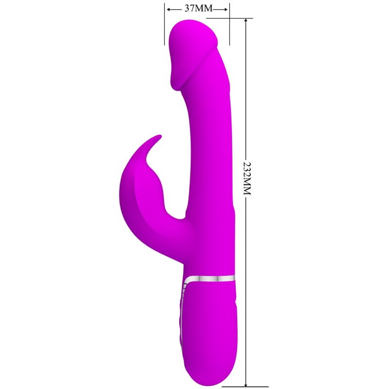 PRETTY LOVE - KAMPAS RABBIT 3 IN 1 VIBRATORE MULTIFUNZIONE CON LINGUA FUCSIA
